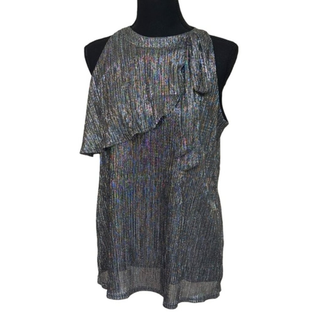 Nine West Metallic Black and Silver Top